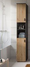Hochschrank >Mone< in Basalt / Artisan Oak - 30x192x30cm (BxHxT)
