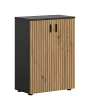 Hochschrank >Mone< in Basalt / Artisan Oak -...