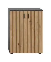 Hochschrank >Mone< in Basalt / Artisan Oak -...