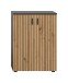 Hochschrank >Mone< in Basalt / Artisan Oak - 60x81x30cm (BxHxT)