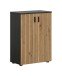 Hochschrank >Mone< in Basalt / Artisan Oak - 60x81x30cm (BxHxT)