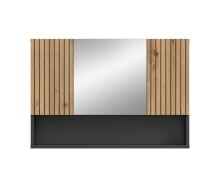 Badezimmerspiegelschrank >Mone< in Basalt / Artisan Oak - 80x55x17cm (BxHxT)
