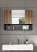 Badezimmerspiegelschrank >Mone< in Basalt / Artisan Oak - 80x55x17cm (BxHxT)