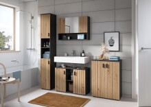 Badezimmer-Set >Mone< in Basalt / Artisan Oak -...