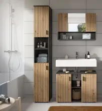 Badezimmer-Set >Mone< in Basalt / Artisan Oak -...