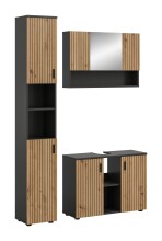 Badezimmer-Set >Mone< in Basalt / Artisan Oak -...