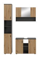 Badezimmer-Set >Mone< in Basalt / Artisan Oak - 125x192x30cm (BxHxT)