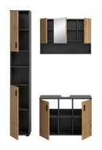 Badezimmer-Set >Mone< in Basalt / Artisan Oak - 125x192x30cm (BxHxT)