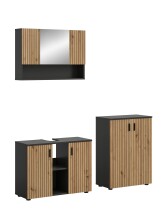 Badezimmer-Set >Mone< in Basalt / Artisan Oak -...