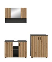 Badezimmer-Set >Mone< in Basalt / Artisan Oak - 155x180x30cm (BxHxT)
