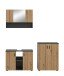 Badezimmer-Set >Mone< in Basalt / Artisan Oak - 155x180x30cm (BxHxT)