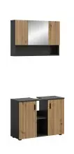 Badezimmer-Set >Mone< in Basalt / Artisan Oak -...