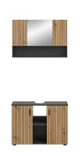 Badezimmer-Set >Mone< in Basalt / Artisan Oak - 80x180x30cm (BxHxT)