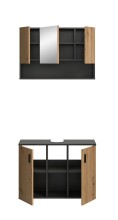 Badezimmer-Set >Mone< in Basalt / Artisan Oak - 80x180x30cm (BxHxT)