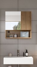 Badezimmerspiegelschrank >Mone< in artisan oak - 60x55x17cm (BxHxT)