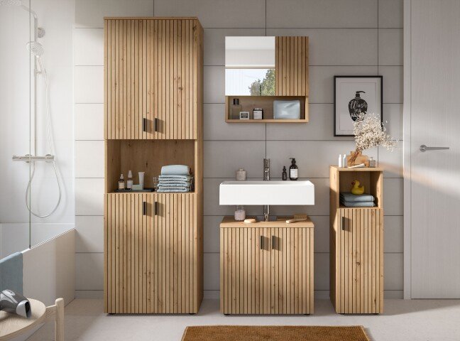 Badezimmer-Set >Mone< in artisan oak - 180x192x30cm (BxHxT)