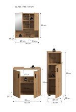 Badezimmer-Set >Mone< in artisan oak - 105x180x30cm (BxHxT)