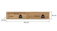 Hängeregal >Drive< in artisan oak - 19x110x16cm (BxHxT)