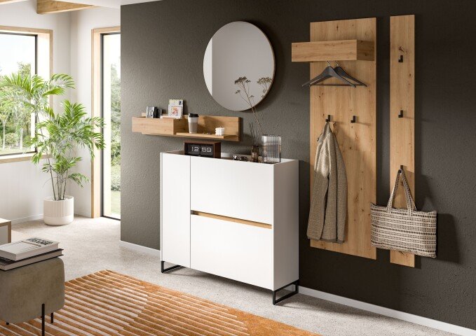 Garderoben-Set >Drive< in Weiß - 197x236x32cm (BxHxT)