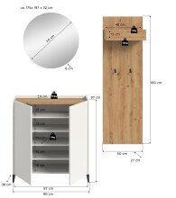 Garderoben-Set >Drive< in Weiß - 197x175x32cm (BxHxT)