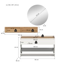 Garderoben-Set >Drive< in Weiß - 197x140x32cm (BxHxT)