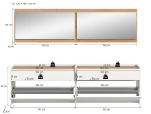 Garderoben-Set >Drive< in Weiß - 192x220x32cm (BxHxT)