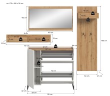 Garderoben-Set >Drive< in Weiß - 192x175x32cm (BxHxT)