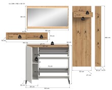 Garderoben-Set >Drive< in Weiß - 192x236x32cm (BxHxT)