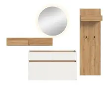 Garderoben-Set >Drive< in Weiß - 197x205x32cm...