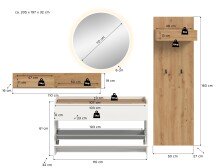 Garderoben-Set >Drive< in Weiß - 197x205x32cm (BxHxT)