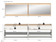 Garderoben-Set >Drive< in Weiß - 192x220x32cm (BxHxT)