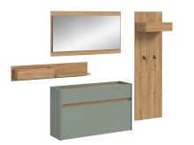 Garderoben-Set >Drive< in Salbei - 192x205x32cm (BxHxT)