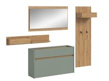 Garderoben-Set >Drive< in Salbei - 192x205x32cm (BxHxT)