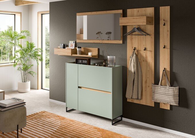 Garderoben-Set >Drive< in Salbei - 192x236x32cm (BxHxT)