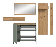 Garderoben-Set >Drive< in Salbei - 192x236x32cm (BxHxT)