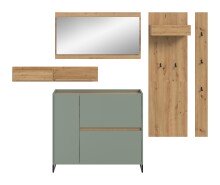 Garderoben-Set >Drive< in Salbei - 192x236x32cm (BxHxT)