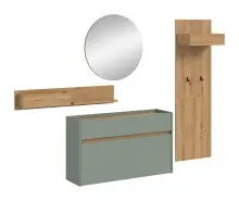 Garderoben-Set >Drive< in Salbei - 197x205x32cm...