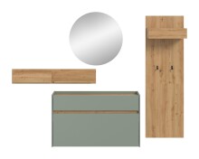 Garderoben-Set >Drive< in Salbei - 197x205x32cm (BxHxT)