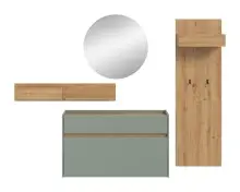Garderoben-Set >Drive< in Salbei - 197x205x32cm...