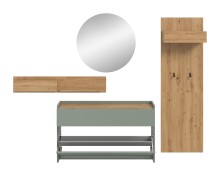 Garderoben-Set >Drive< in Salbei - 197x205x32cm (BxHxT)