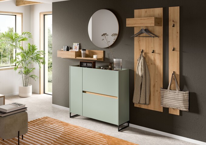 Garderoben-Set >Drive< in Salbei - 197x236x32cm (BxHxT)