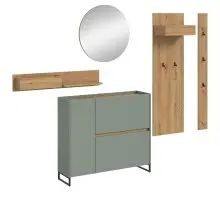 Garderoben-Set >Drive< in Salbei - 197x236x32cm...