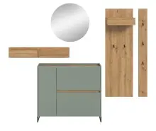 Garderoben-Set >Drive< in Salbei - 197x236x32cm...