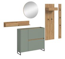 Garderoben-Set >Drive< in Salbei - 197x236x32cm...