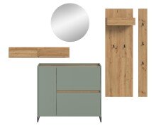 Garderoben-Set >Drive< in Salbei - 197x236x32cm (BxHxT)