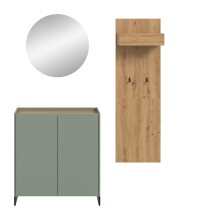 Garderoben-Set >Drive< in Salbei - 197x175x32cm (BxHxT)