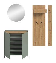 Garderoben-Set >Drive< in Salbei - 197x206x32cm (BxHxT)