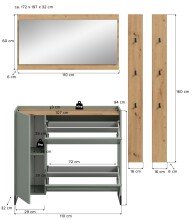 Garderoben-Set >Drive< in Salbei - 192x172x32cm (BxHxT)