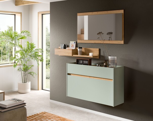 Garderoben-Set >Drive< in Salbei - 192x140x32cm (BxHxT)