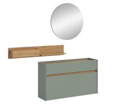 Garderoben-Set >Drive< in Salbei - 197x140x32cm...